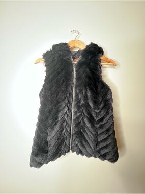 Armani Exchange Black Faux Fur Vest